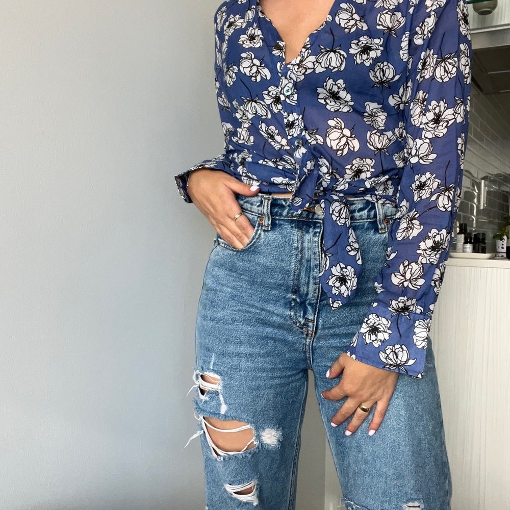 Floral patterned button down
